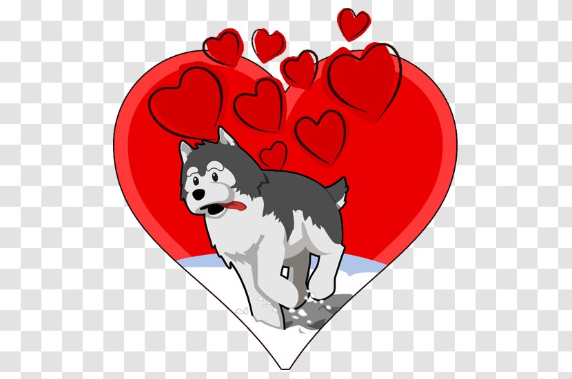 Siberian Husky Alaskan Puppy Clip Art - Akita - Valentines Celebration Transparent PNG