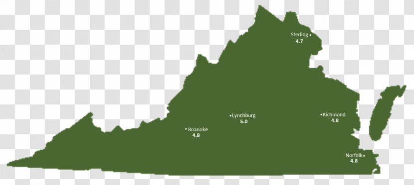 Virginia Road Map Blank - Green Transparent PNG