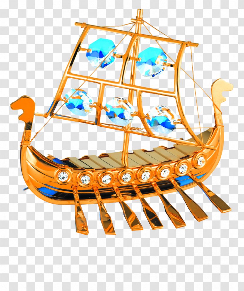 Viking Ships Swarovski AG Crystal Gold - Sailing Ship Transparent PNG