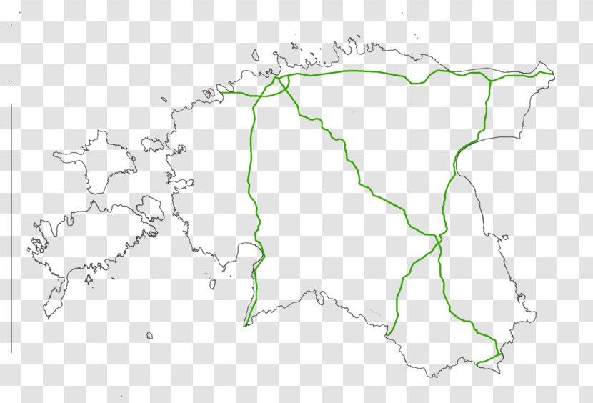 Counties Of Estonia Map Tree - Line Art Transparent PNG