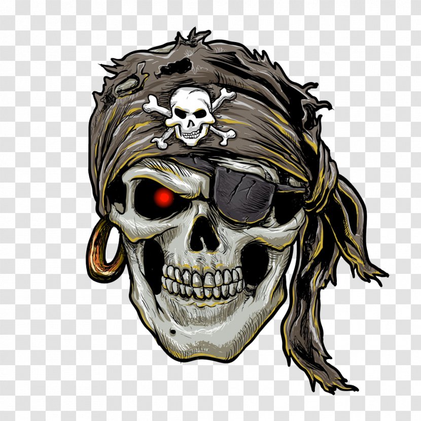 Piracy Human Skull Symbolism Jolly Roger - And Crossbones - Horror Transparent PNG