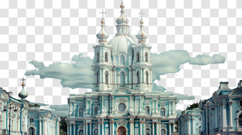 Smolny Convent Russian Architecture Icon - Saint Petersburg - St. Petersburg, Russia Five Transparent PNG