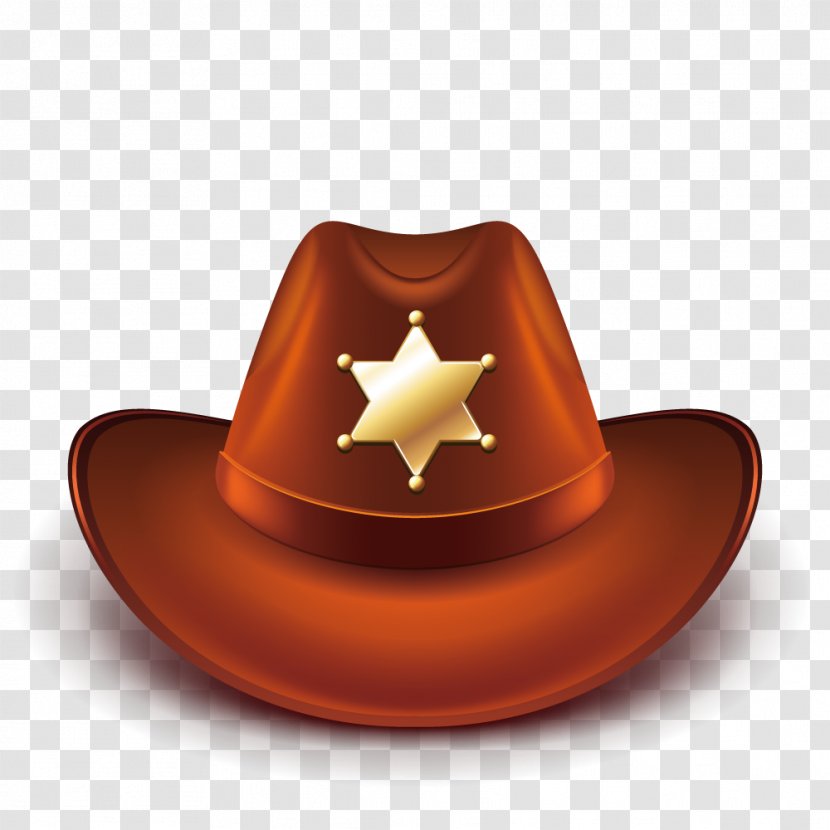 Hat N Boots Cowboy Clip Art - Vector Brown Transparent PNG