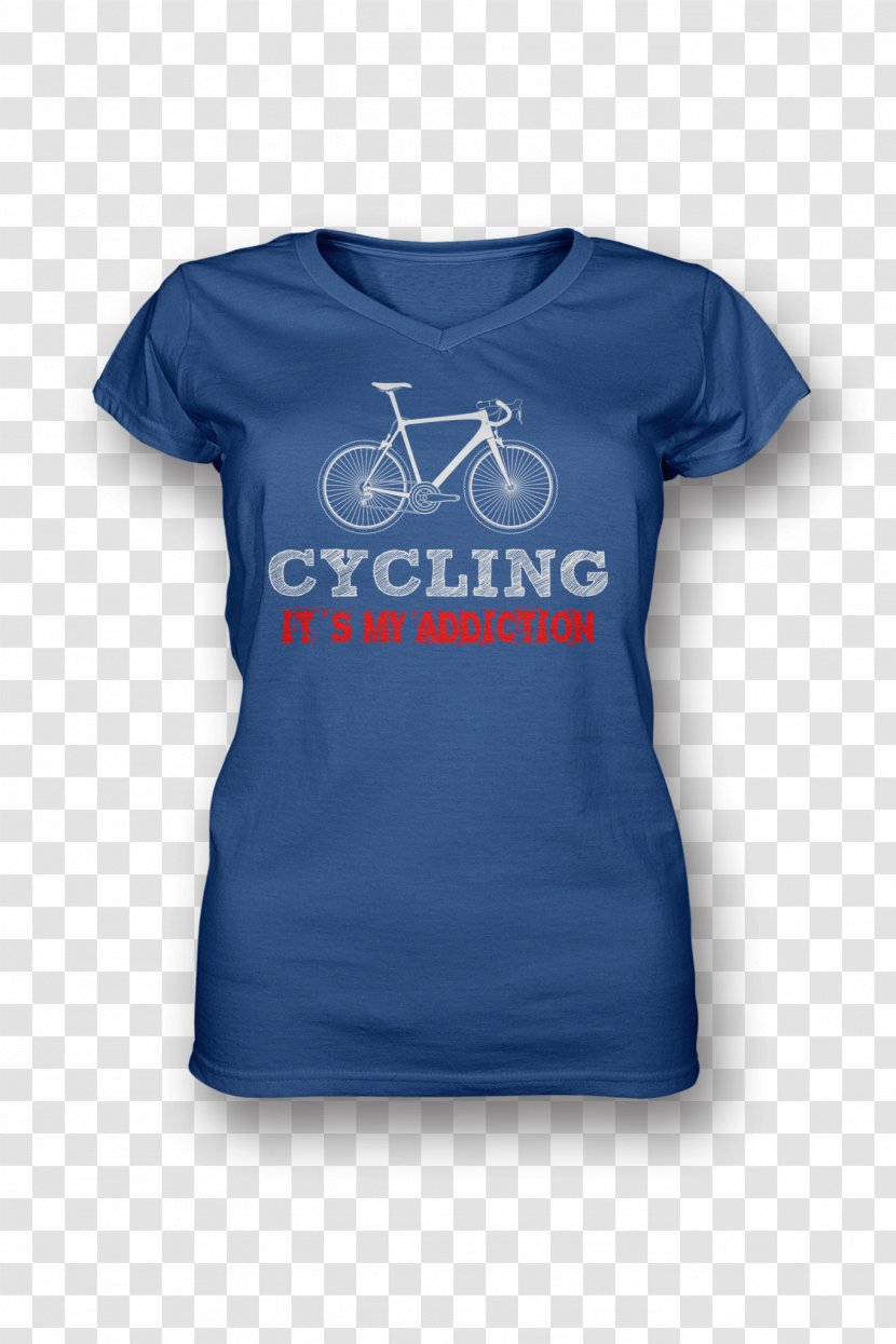 T-shirt Sleeve Shoulder Logo - Electric Blue - Cyclist Front Transparent PNG