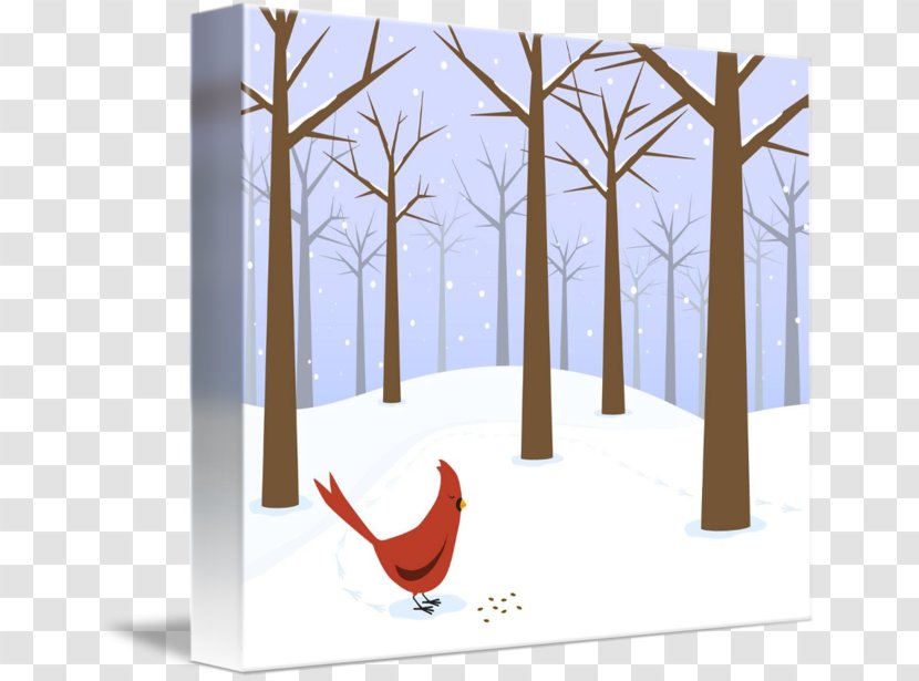 Winter Drawing Tree - Birch Transparent PNG