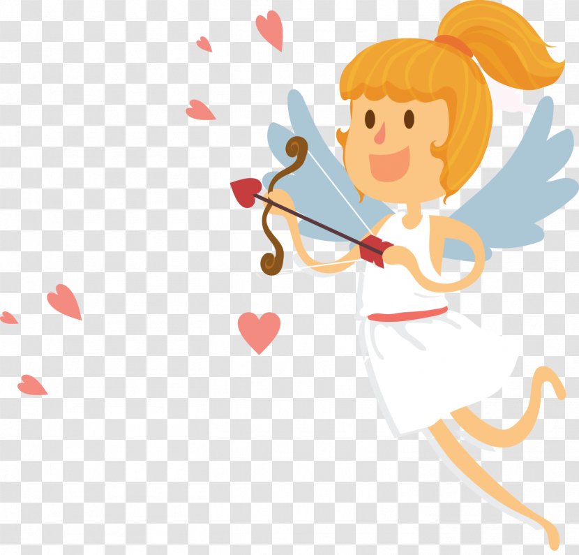 Cupid Silhouette Cartoon Illustration - Frame - Lovely Angel Transparent PNG