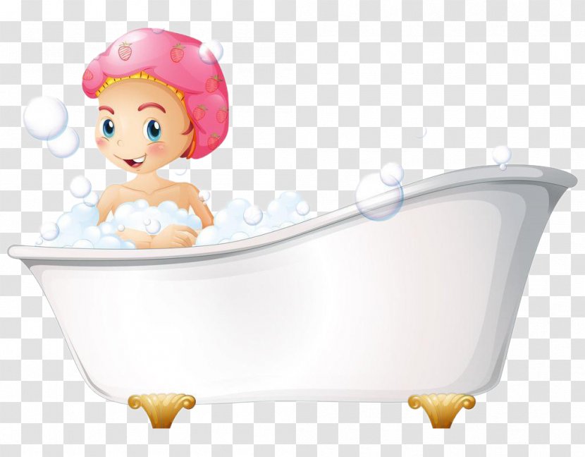 Bathing Poster Bathtub Illustration - Tap - Baby Bath Beautiful Picture Material Transparent PNG