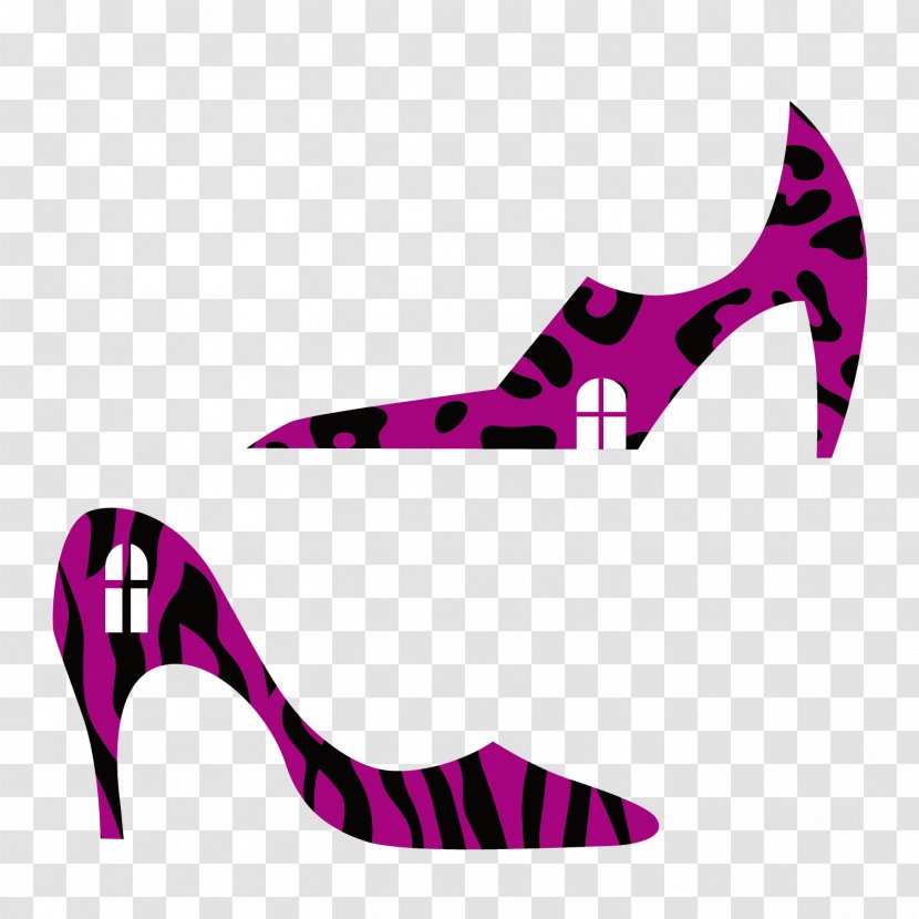High-heeled Footwear Shoe Clip Art - Purple - Vector Creative Lady High Heels Transparent PNG