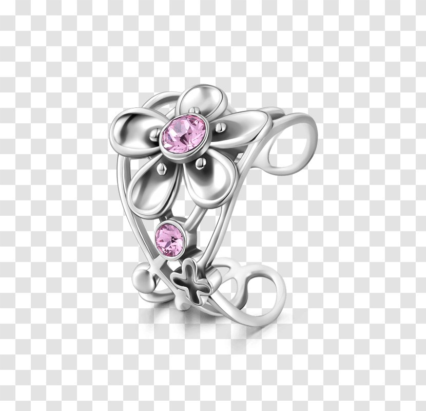 Earring Sterling Silver Jewellery Bracelet - Pandora - Flower Ring Transparent PNG