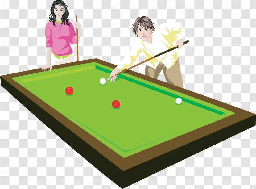 English Billiards Blackball Billiard Table Pool Snooker - Vector Hand Painted Playing Transparent PNG