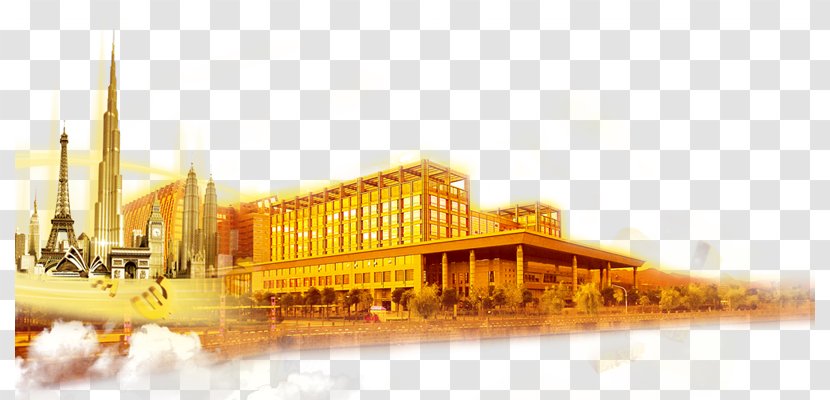The Architecture Of City Building - Gold - ​​building Transparent PNG
