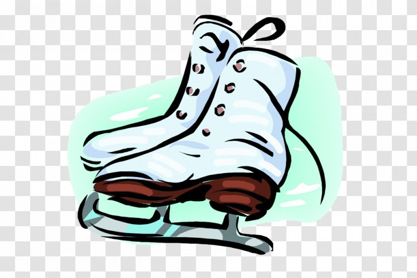 Ice Skate Skating Figure Clip Art - Silhouette - Illustration Blue Skates Transparent PNG