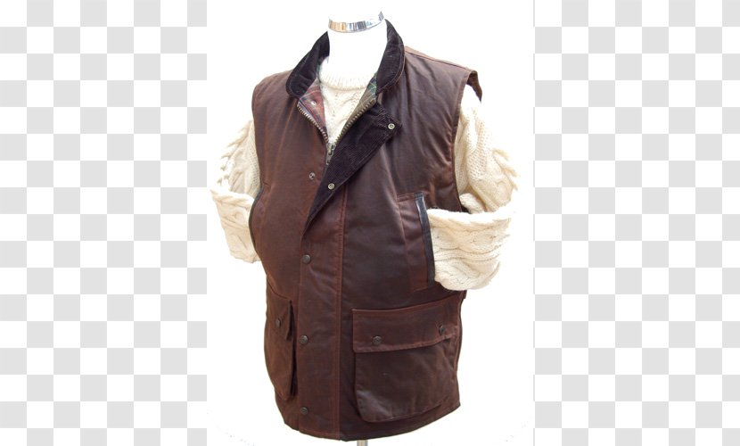 Leather Jacket Bodywarmer Gilets - Wax Transparent PNG