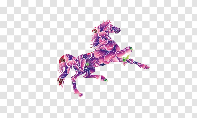Horse Illustration - Pink Transparent PNG