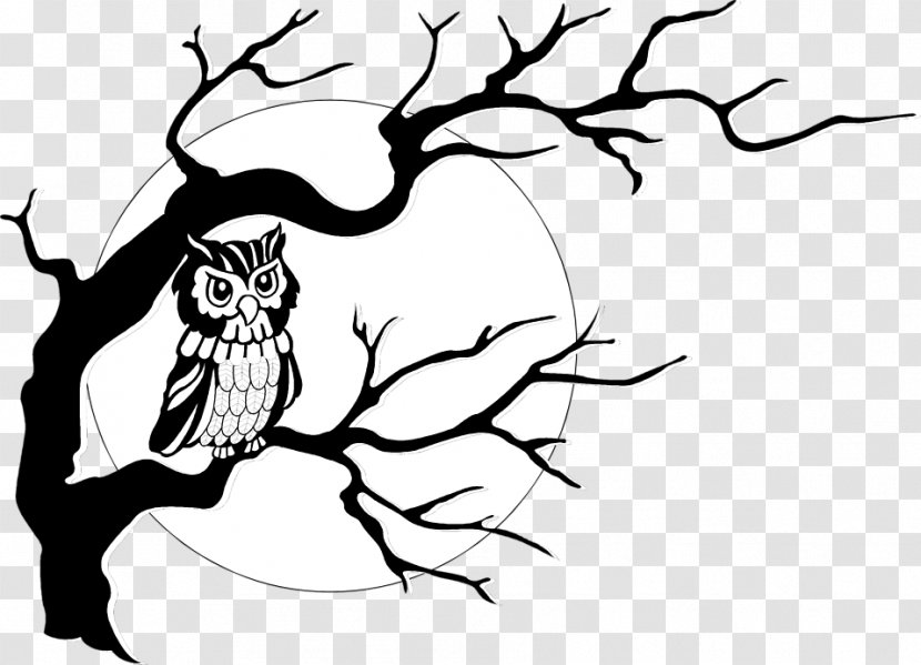 Owl Tree Clip Art - Silhouette - Illustration Transparent PNG
