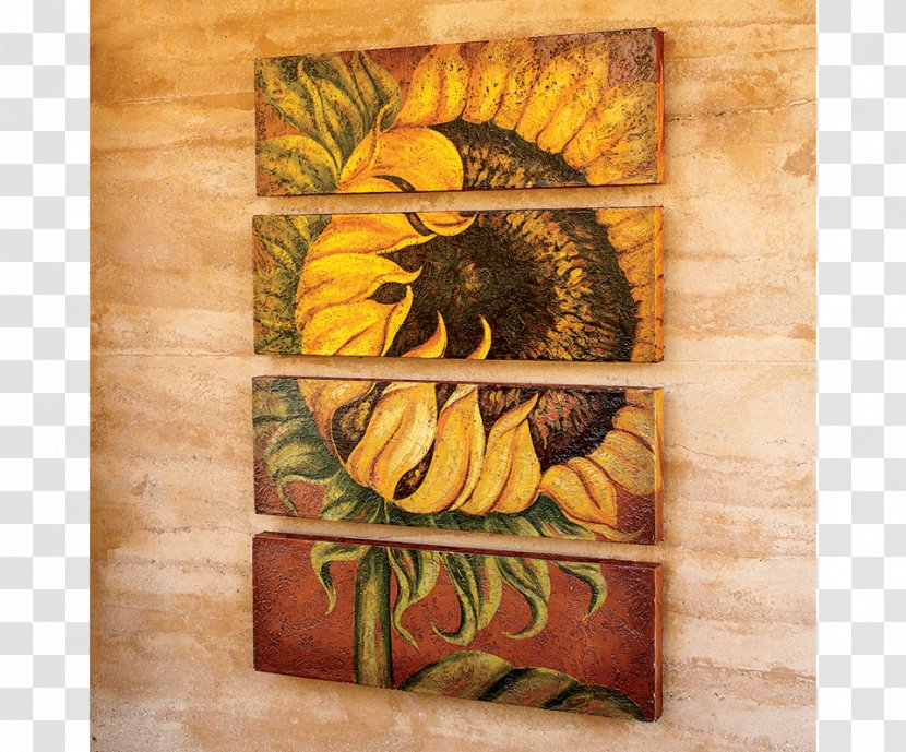 Wall Decal Painting Common Sunflower Art - Rectangle - Decorative Material Transparent PNG
