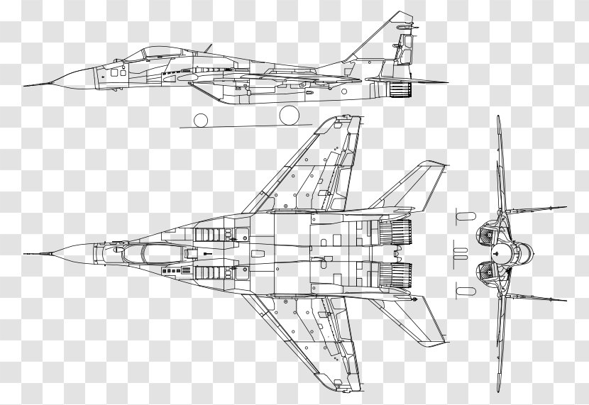 Airplane Mikoyan MiG-29 Aircraft MiG-35 L-39C - Drawing Transparent PNG