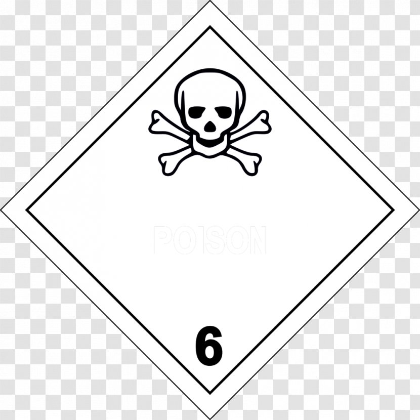 Dangerous Goods Placard Label Toxicity HAZMAT Class 6 Toxic And Infectious Substances - White - Hazardous Substance Transparent PNG