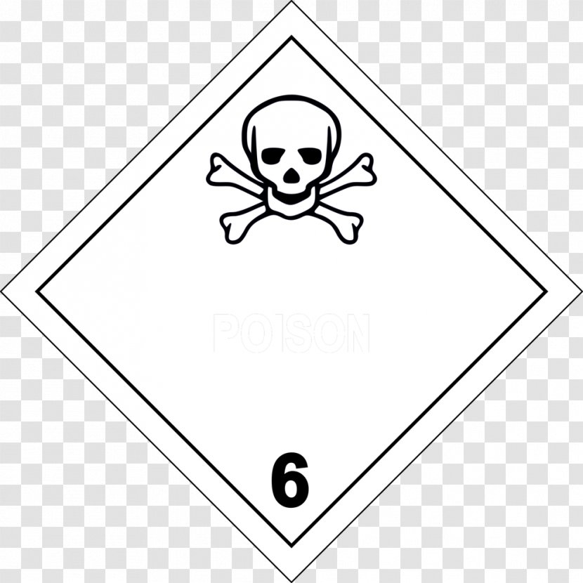 Dangerous Goods Placard Label Toxicity HAZMAT Class 6 Toxic And ...