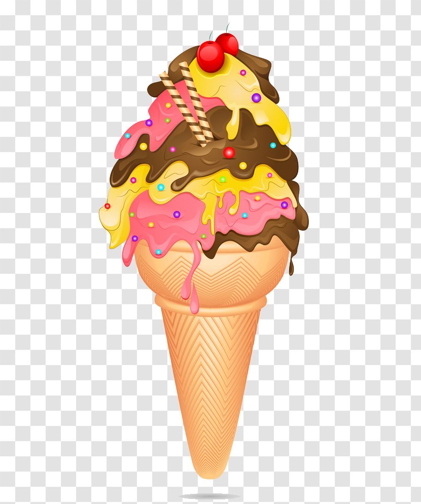 Ice Cream Cone Cupcake Chocolate - Frozen Dessert - Cones Transparent PNG