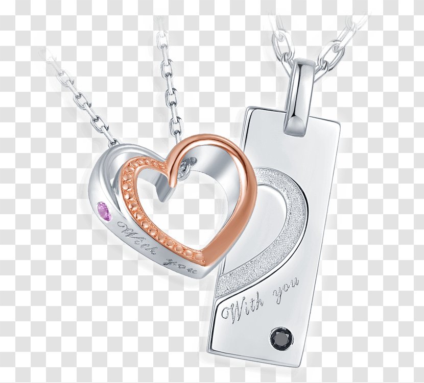 Locket Necklace Silver Body Jewellery - Metal - Couple Ring Transparent PNG