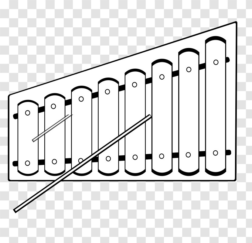 Xylophone Black And White Marimba Musical Instrument Clip Art - Cartoon - Pictures Transparent PNG