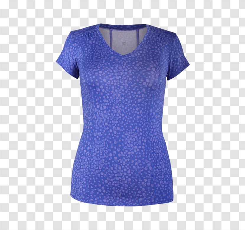 T-shirt Blouse Polka Dot Shoulder Sleeve - Purple Transparent PNG