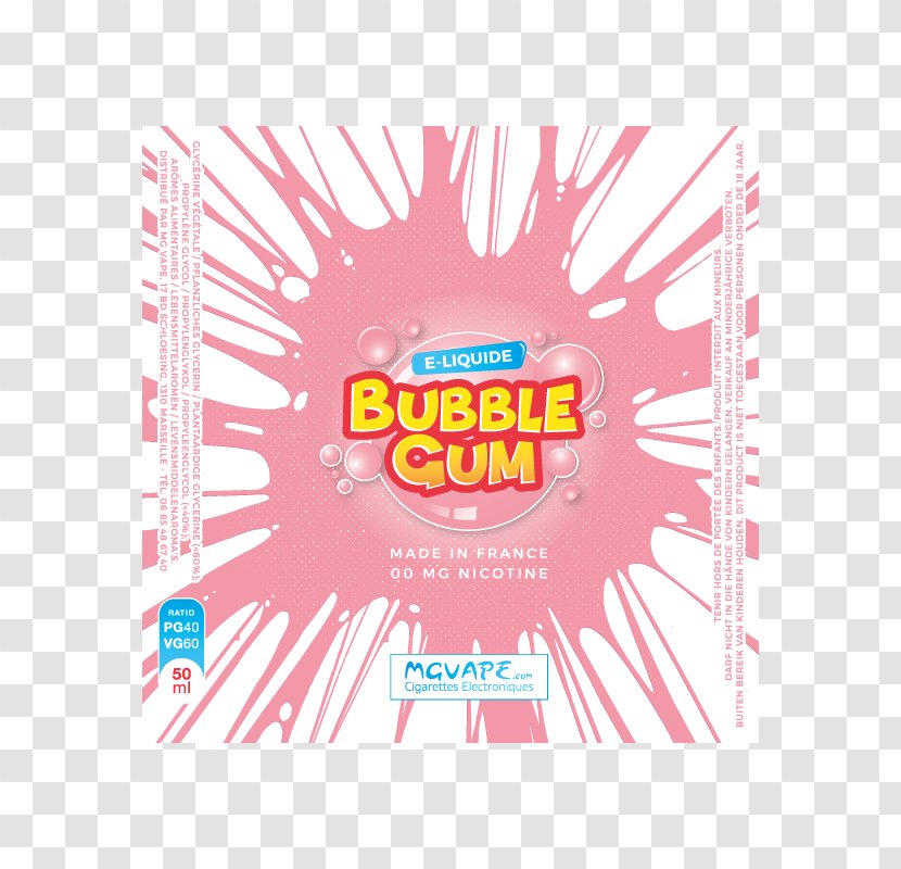 Chewing Gum MG VAPE Bubble - Logo Transparent PNG