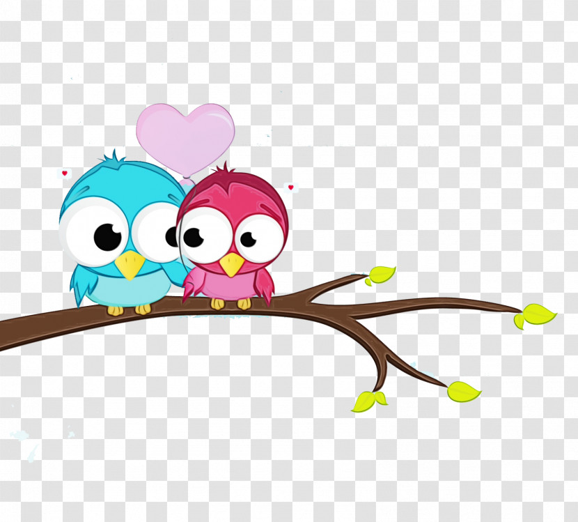 Cartoon Branch Owl Heart Smile Transparent PNG