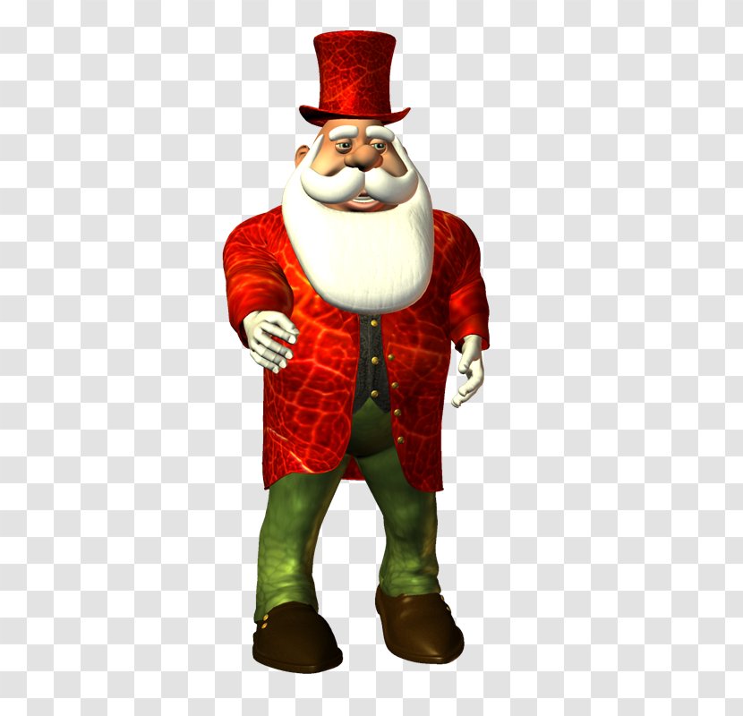 Santa Claus Garden Gnome Costume Mascot Christmas Ornament - Figurine Transparent PNG