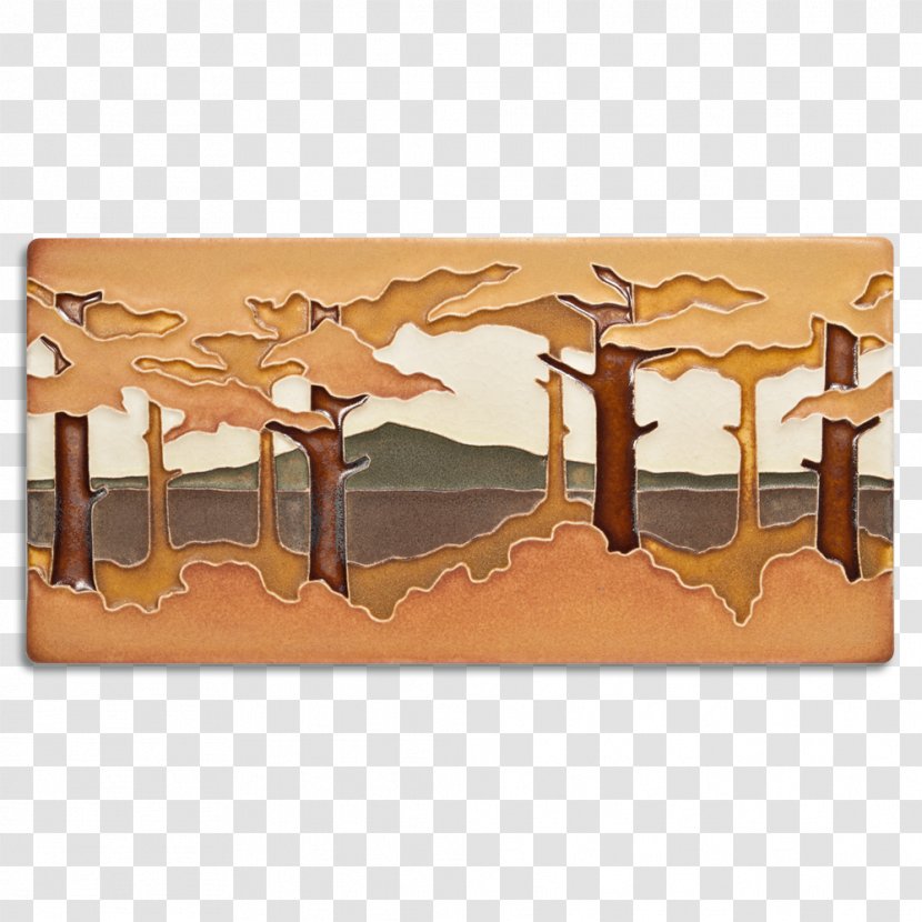 Tile Art Ceramic Table Tree - Rectangle - Autumn Landspace Transparent PNG