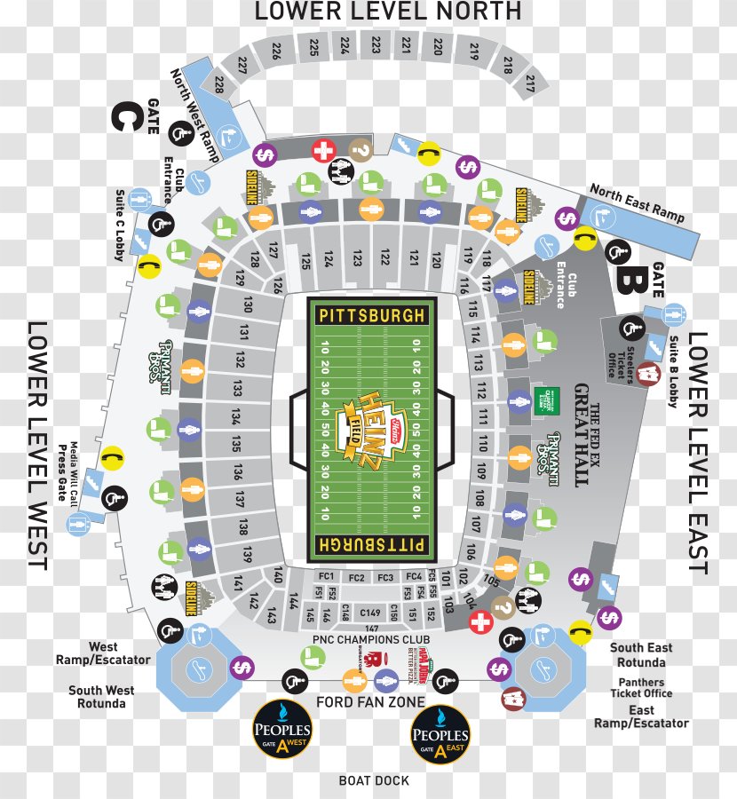 Heinz Field Pittsburgh Steelers Vs. Carolina Panthers Seating Assignment Plan - Quicken Loans Arena Transparent PNG