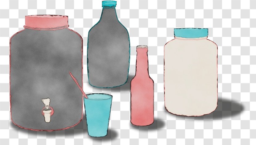 Plastic Bottle - Watercolor - Liquid Cylinder Transparent PNG