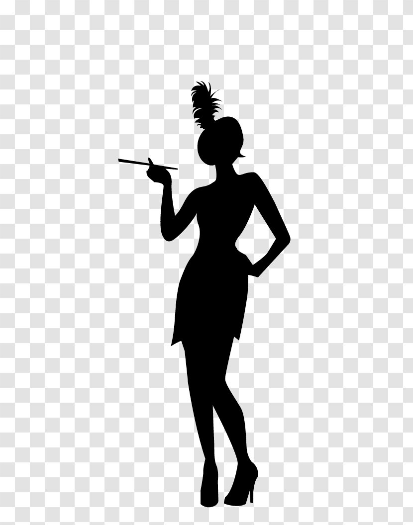 1920s Flapper Silhouette Roaring Twenties - Tree Transparent PNG