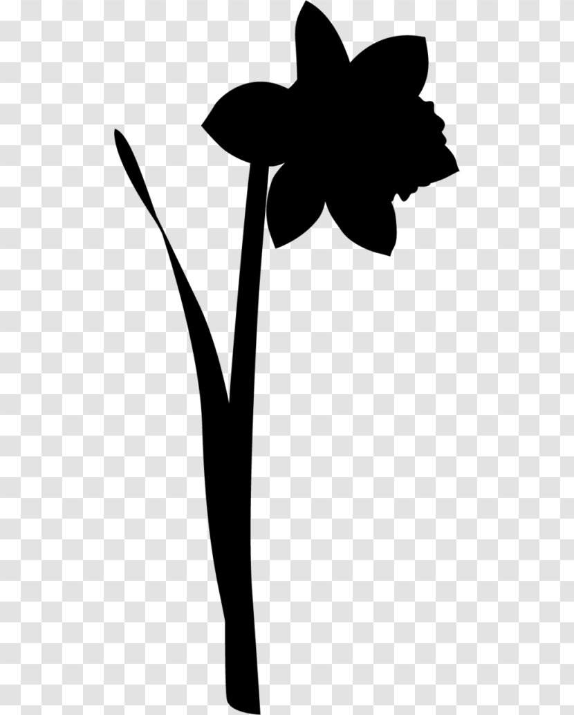 Clip Art Flower Plant Stem Leaf Silhouette - Blackandwhite - Herbaceous Transparent PNG
