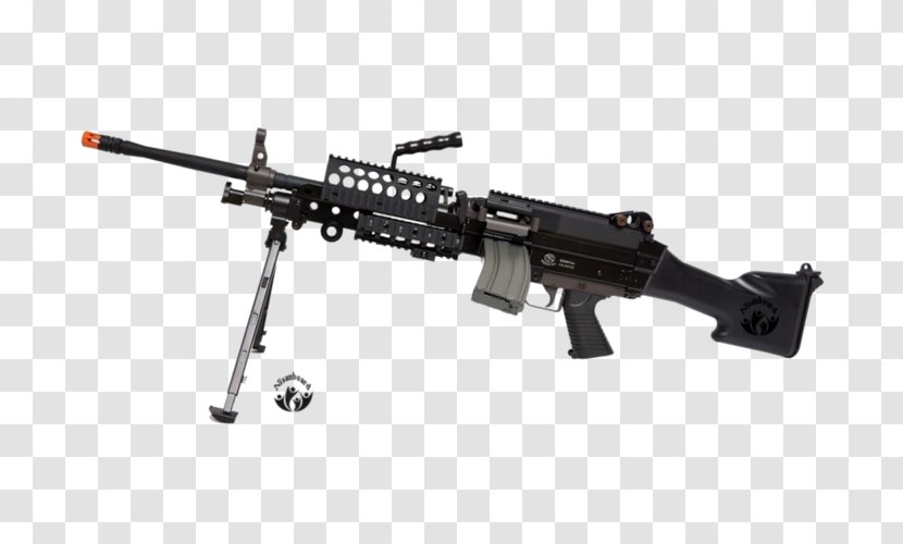 M249 Light Machine Gun Weapon FN Minimi Herstal Firearm - Silhouette Transparent PNG