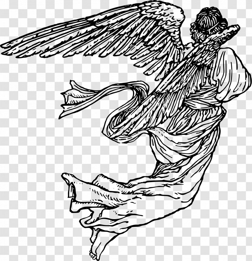 Line Art Drawing Angel Clip - Beak - Angels Transparent PNG