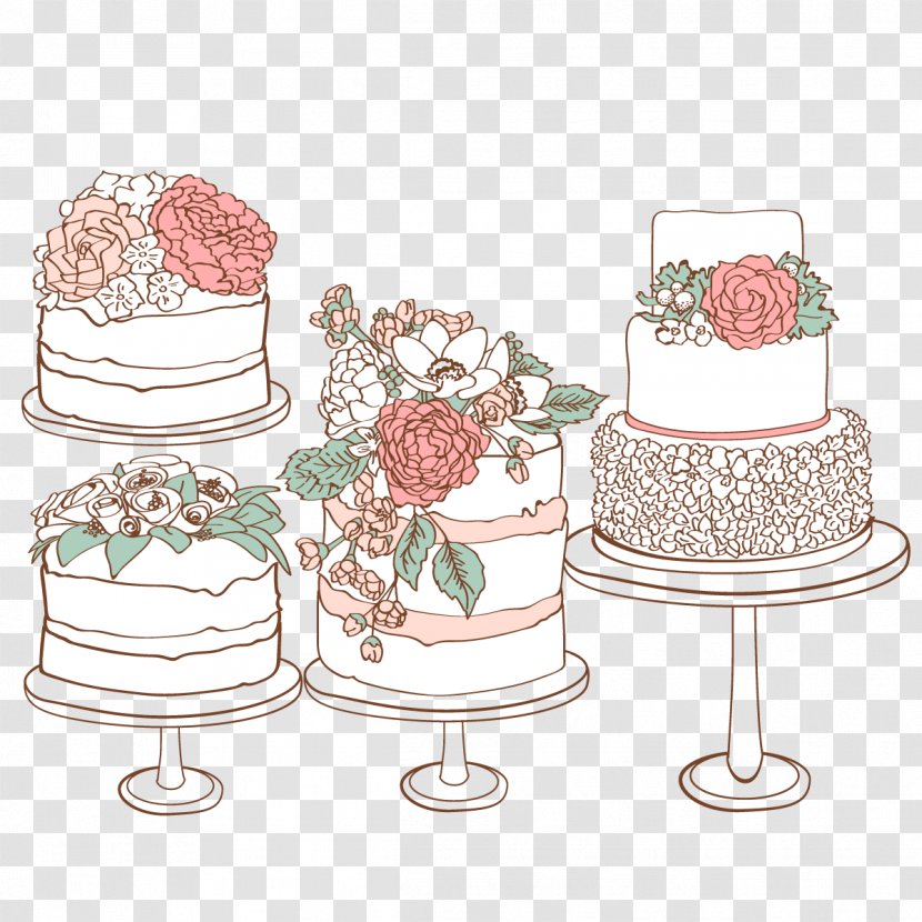 Wedding Cake Birthday Bakery - Vector Transparent PNG
