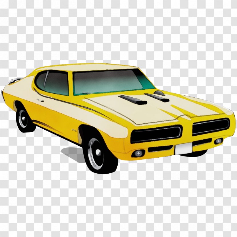 Land Vehicle Car Muscle Yellow - Wet Ink - Sports Model Transparent PNG