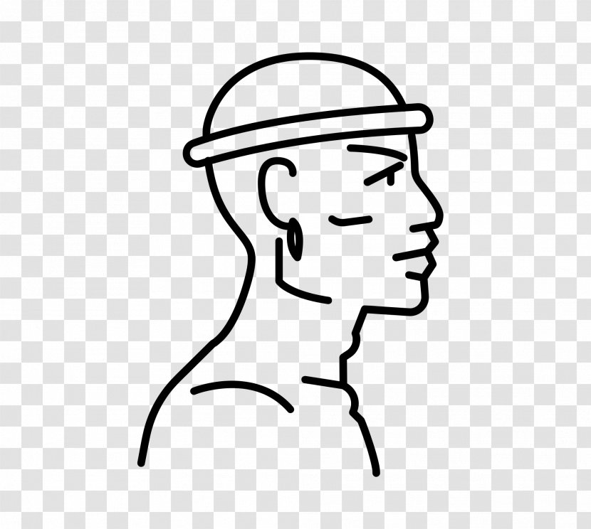 Face Line Art White Facial Expression Head - Eyebrow Neck Transparent PNG