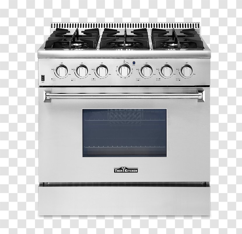 Gas Stove Cooking Ranges Thor Kitchen HRG3618U Oven HRG3617U Transparent PNG