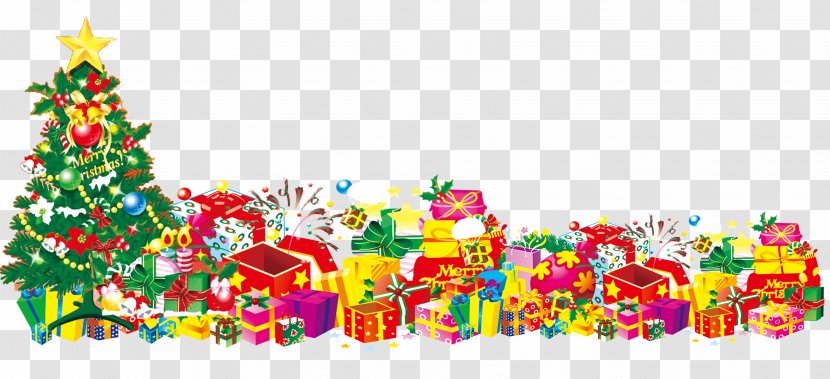 Christmas Tree Gift Santa Claus - Feliz Navidad - Present Transparent PNG
