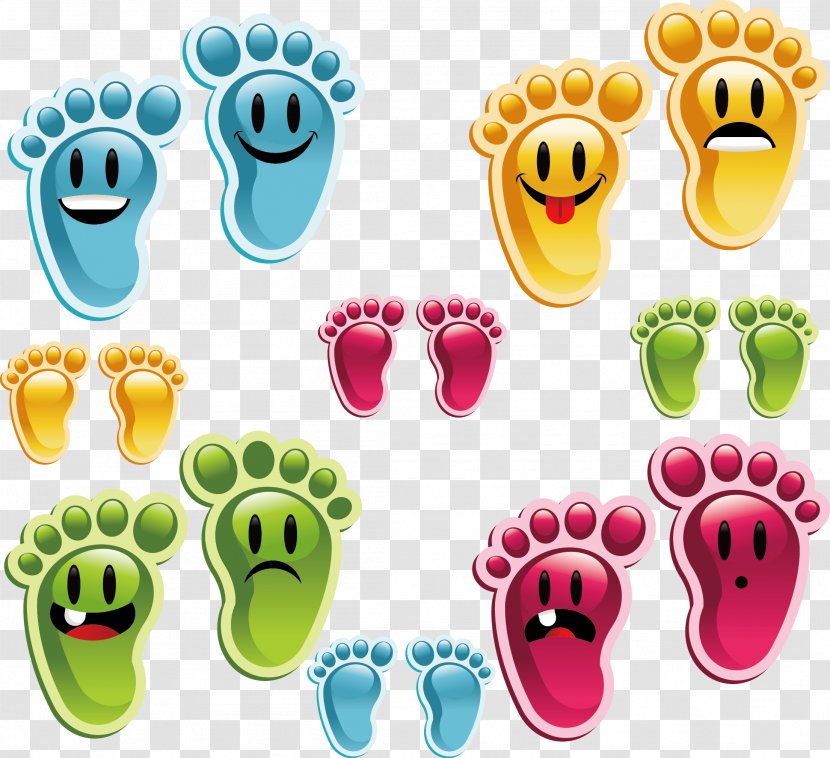 Footprint Royalty-free Clip Art - Food - Color Footprints Vector Material Transparent PNG