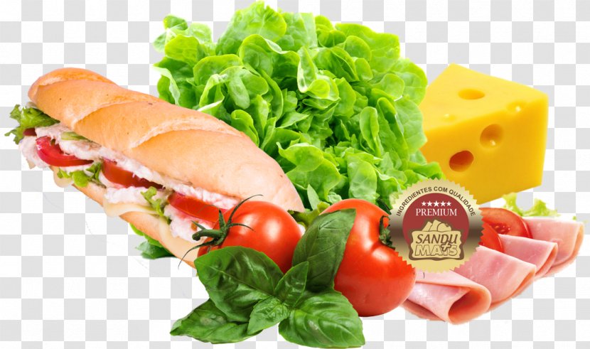 Ham And Cheese Sandwich Salad Produce Lettuce - American Food - Vegetable Transparent PNG