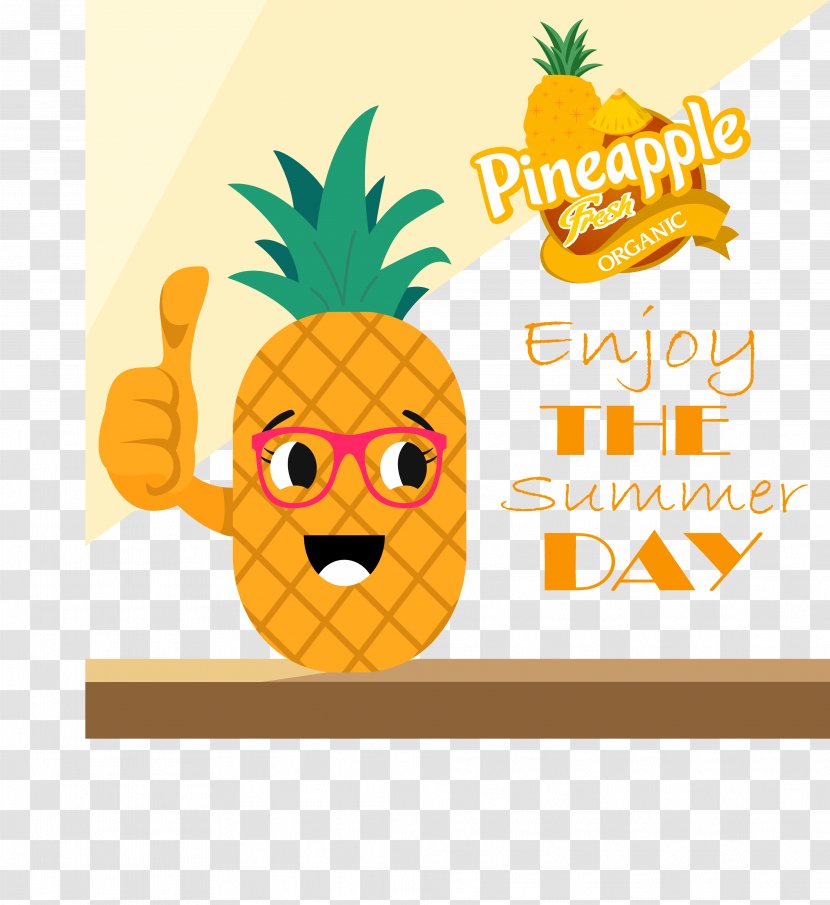 Pineapple Poster Illustration - Food - Cartoon Transparent PNG