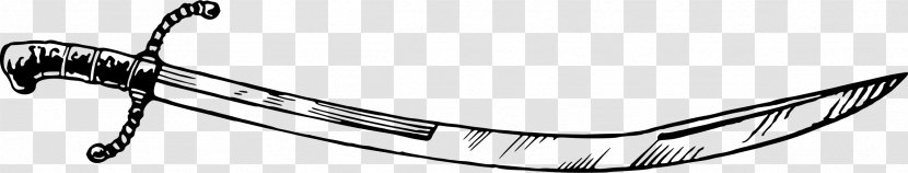 Sabre Weapon Drawing Clip Art - Monochrome - Swords Transparent PNG
