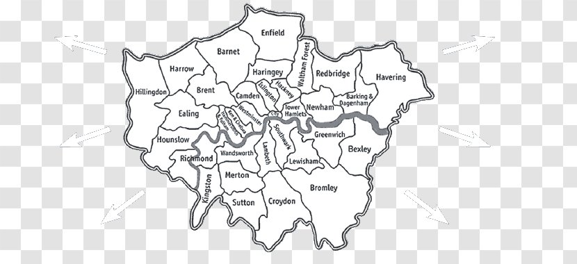 London Borough Of Southwark Boroughs Map Bromley - Library - Brixton Surrey England Transparent PNG