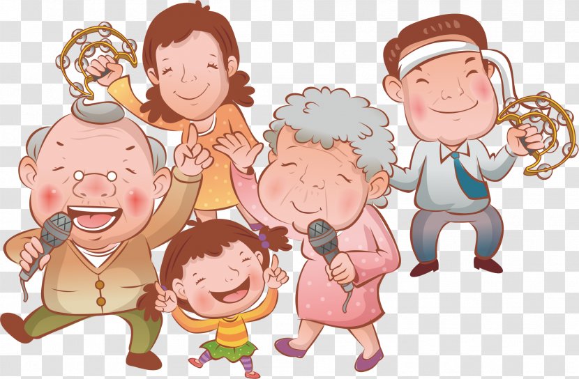 Cartoon Singing - Watercolor - Family Party Transparent PNG