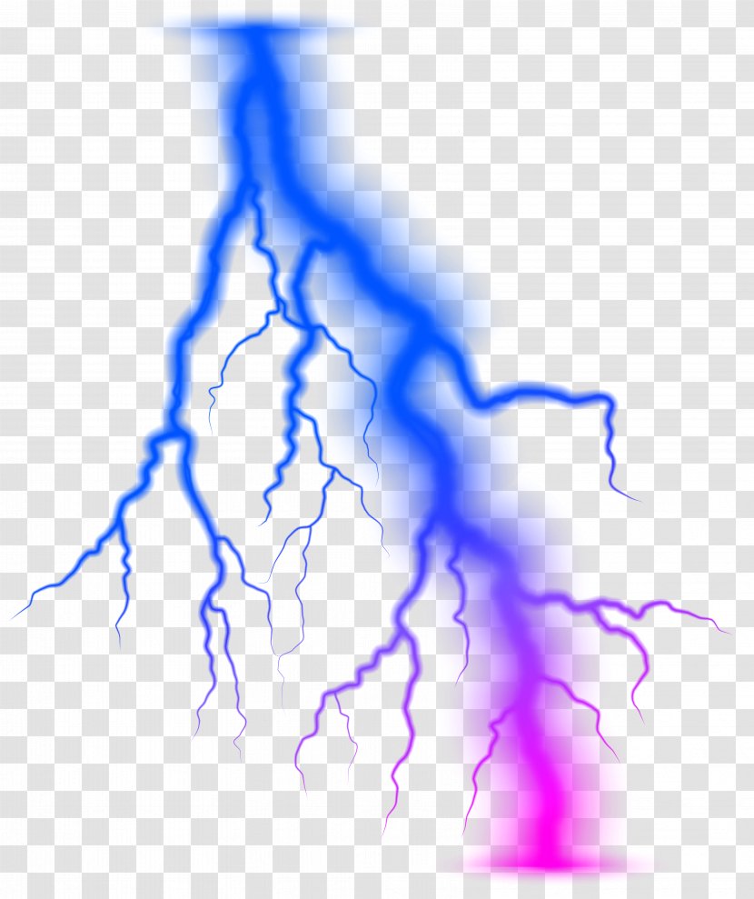 Lightning Strike Clip Art - Blue Transparent PNG