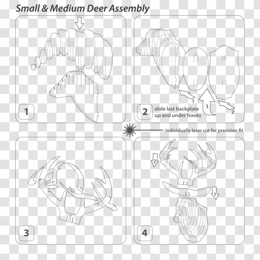 Deer Paper Moose Cardboard Head - Silhouette Transparent PNG